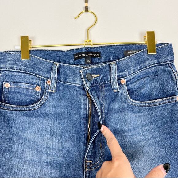 Modern American Lafayette Narrow Mid Rise Slim Crop Jean Santa Fe Size 25 - Picture 6 of 14